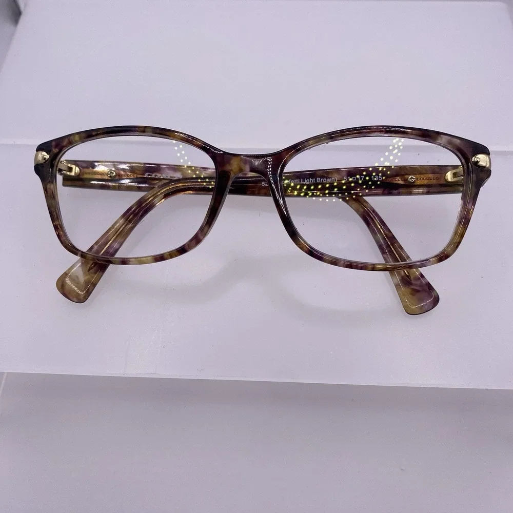 Coach Eyeglasses Women FRAME ONLY HC6065 51-17-135 Confetti Light Brown 001